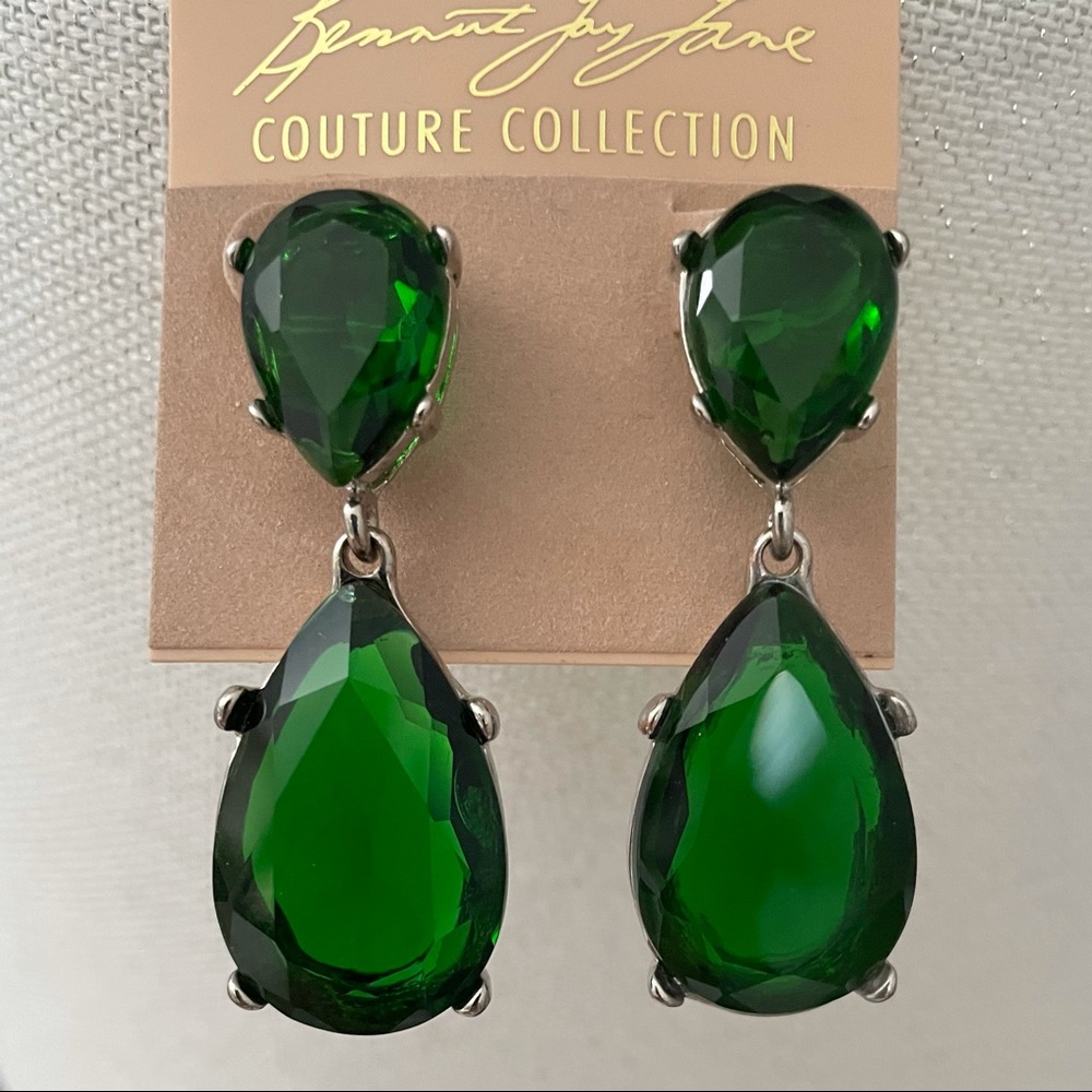Kenneth Jay Lane Emerald Teardrop Earrings